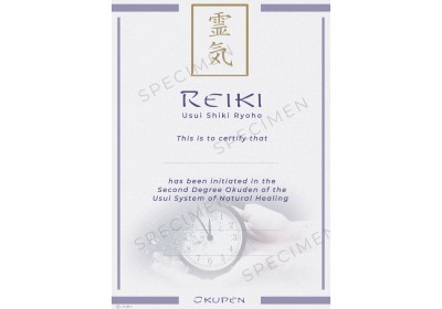 Reiki Okuden Certificate