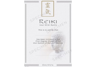 Reiki Shoden Certificate